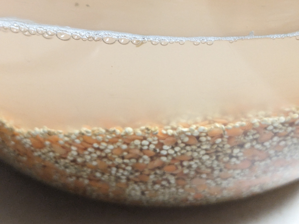Soaking lentils and quinoa